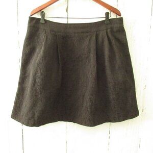 Lands End Skirt 16 Petite Black Textured A Line